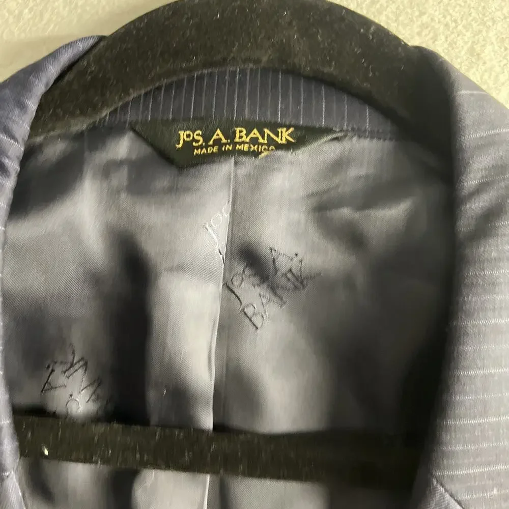Jos A Bank 48L Blue 100% Wool Signature Gold Blazer Suit‎ Jacket Sport Coat